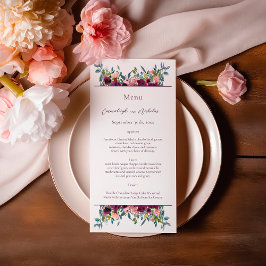 Menu Elegante Floral | Casamento de terras roxas