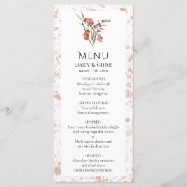 Menu Elegante Floral Eucalyptus Wedding