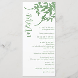 Menu Elegante Greenery Quinceañera