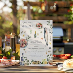 Menu Elegante grego Themed Mediterrâneo Ilustrada