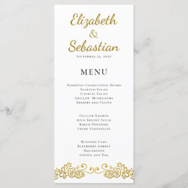 Menu Elegante Janto Dourado e Casamento Branco