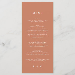 Menu Elegante Laranja Branca + Terracotta Monograma