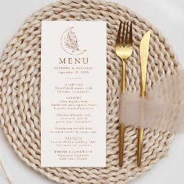 Menu Elegante Lua e Estrelas Terracotta Wedding