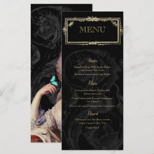 Menu Elegante Marie Antoinette sobre o francês negro i