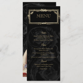 Menu Elegante Marie Antoinette sobre o francês negro in