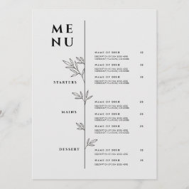 Menu Elegante - Menu de Restaurante Minimalista