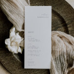 Menu Elegante Minimalista Dusty Blue Place<br><div class="desc">Elegante minimalista,  cartão de visita de casamento e cardápio. Características,  tipografia azul moderna e empoeirada e suporte a cores sólidas.</div>