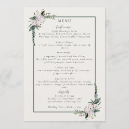 Menu Elegante Minimalista Wreath White Green