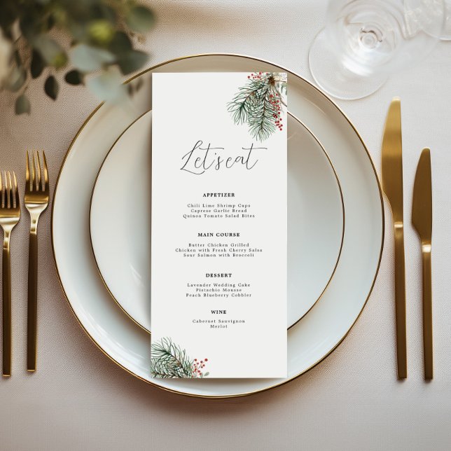 Menu Elegante Mínimo Botânico Inverno (Criador carregado)