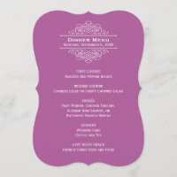 Elegante Monograma de Jantar de Casamento Roxo Vio