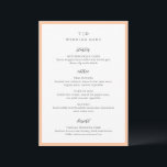 Menu Elegante Monograma de Pêssego Casamento Moderno<br><div class="desc">Cardápios de casamento modernos com design limpo e fontes serif e script.</div>