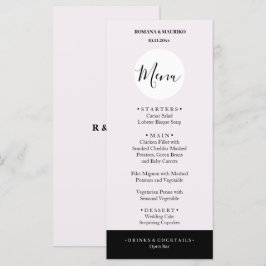 Menu Elegante Negro E Lilac Minimalista