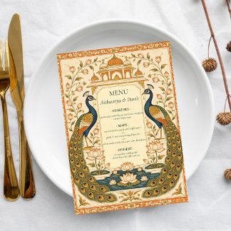 Menu Elegante Pichwai Casamento Indiano