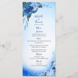 Menu Elegante Royal Blue Watercolor