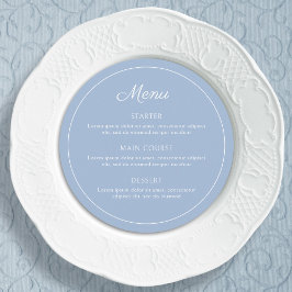 Menu Elegante Simples Azul Claro Redondo