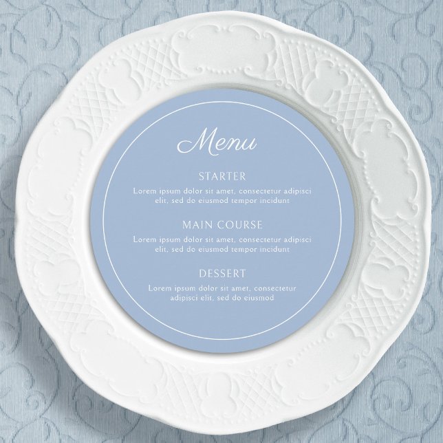 Menu Elegante Simples Azul Claro Redondo (Criador carregado)