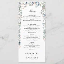 Menu Elegantes Flores Silvestres Jantar de Casamento