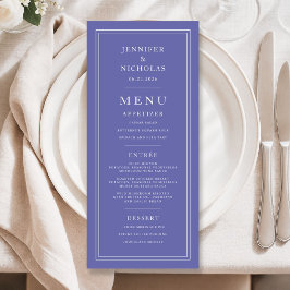 Menu Elegantl Formal Purple Wedding