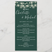Emerald Green String Lights Signature WedMenu