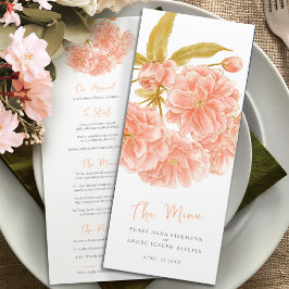 Menu Ensino de casamento de flores floridas duplas