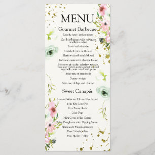 Menu Escamas brancas e esmaltes de ouro monogramas 