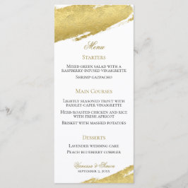 Menu Escova dourada derrame elegante casamento moderno