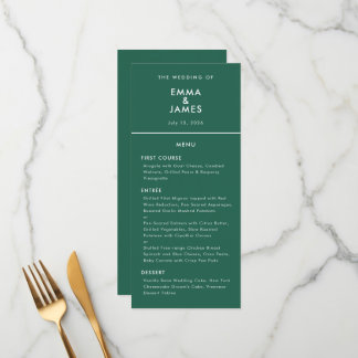 Menu Esmeralda Ampersand Casamento Reverso | Elegante