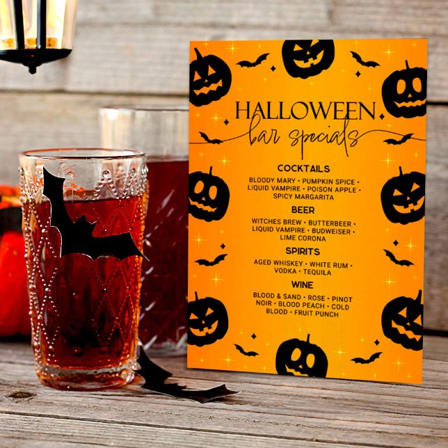 Menu Especiais de Bar do Orange Halloween Bompkin & Bat (Criador carregado)