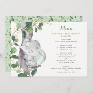 Menu Esquema Verde Elefante Gênero Chá de fraldas neutr