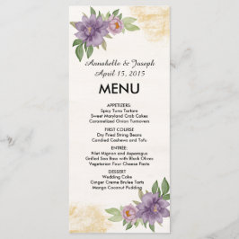 Menu Estética de Verão Rústico Casamento de Flores Silv