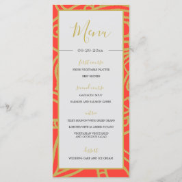 Menu Estilo Indiano Cor Dourada Laranja Casamento Chic