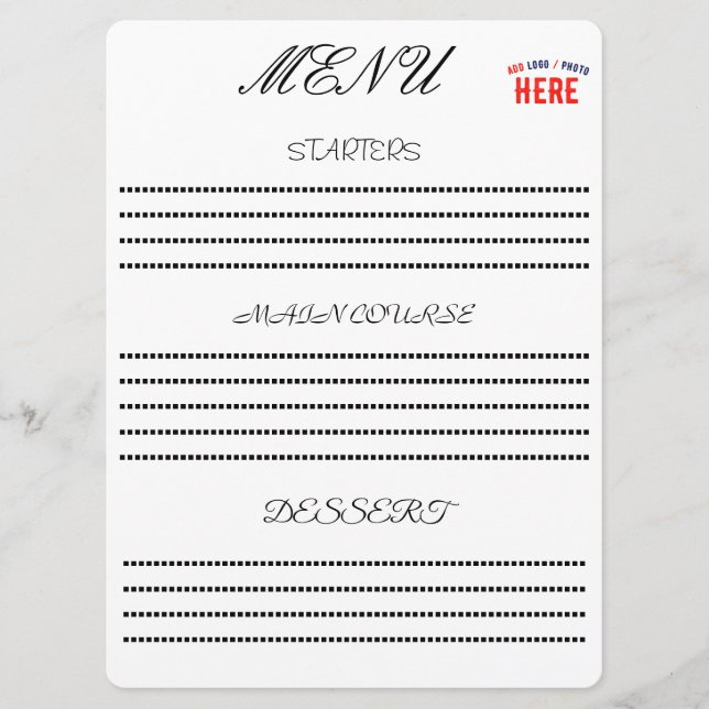 MENU ESTILOSO MODERNO PERSONALIZÁVEL BRANCO VERIFICADO  (Frente)