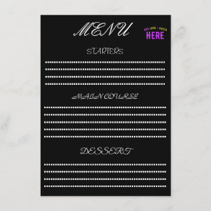 MENU ESTILOSO MODERNO PERSONALIZÁVEL PRETO VERIFICADO C