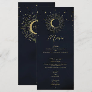 Menu Estrelas Douradas Noite Sol Explosão Lua Cardápio 