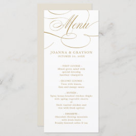 Menu Eterno de caligrafia moderna e casamento branco