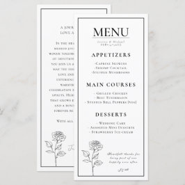 Menu + Eterno de texto adorável Bloom