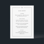 Menu Eterno Negro e Branco Nome de Convidado Moderno Ca<br><div class="desc">Menus modernos de casamento com um design simples,  mas elegante,  com seu monograma no topo e seus detalhes cercados por uma fronteira. Use a modelo para adicionar cada nome de convidado e ignorar as placas de lugar.</div>