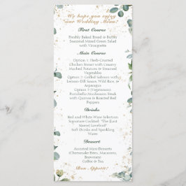 Menu Eucalyptus Dourado Glitter - Casamento Verde