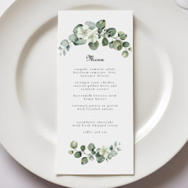 Menu Eucalyptus Greenery Leaf Arch Casado ou Aniversári