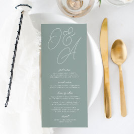 Menu Eucalyptus | Script Watermark Monograma Wedding