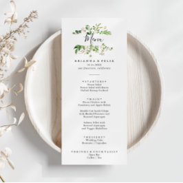 Menu Eucalyptus Simple Brown Janto Floral