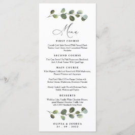 Menu Eucalyptus Wedding Menu, Greenery Wedding