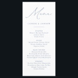 Menu Evento de Casamento Clássico Dusty Blue Modern<br><div class="desc">Menu plano mínimo elegante e moderno,  azul empoeirado. Menu totalmente personalizável para o seu casamento ou evento.</div>
