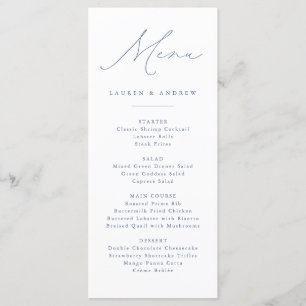 Menu Evento de Casamento Clássico Dusty Blue Modern