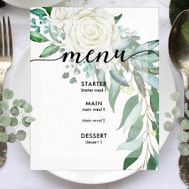 Menu Evento Personalizado de Casamento Rosa Branca