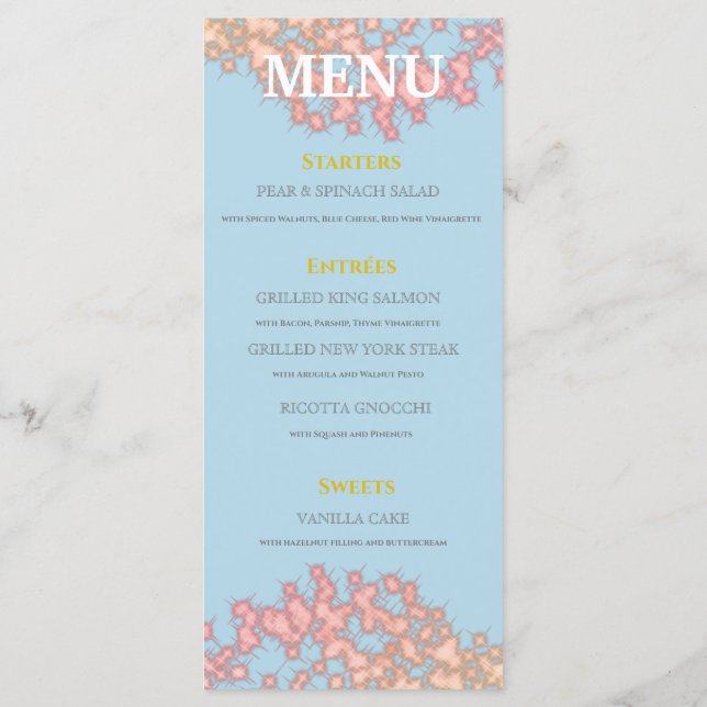 Menu Fairytale Princess Glitter Sweet dezesseis (Verso)