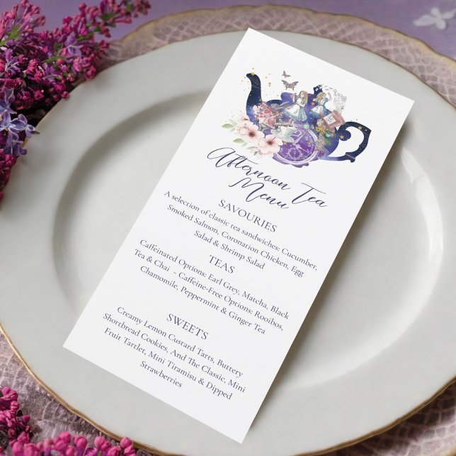 Menu Fairytale Wonderland Casado Tarde Partido Tea (Wonderland Fairytale Wedding Afternoon Tea Party Menu)