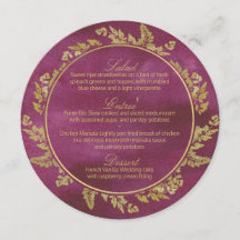 Menu Fall Dourado and Cranberry Round