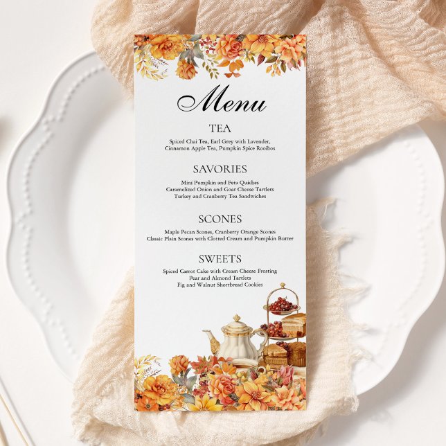 Menu Fall Floral Autumn Tarde (Criador carregado)