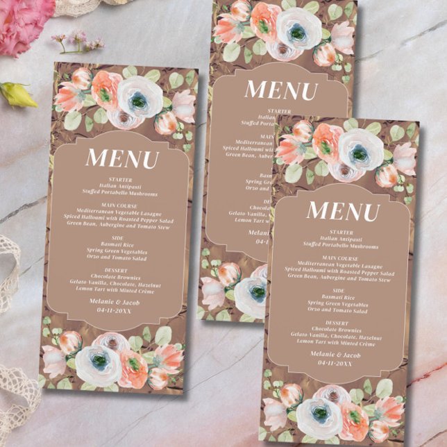 Menu Fall Floral Wedding (Criador carregado)
